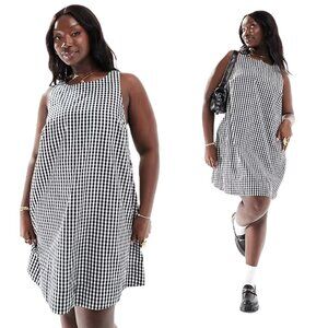 ASOS Curve Black and White Checkered Mini Dress